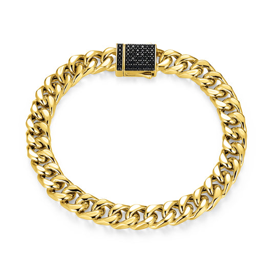 UB0119 - Links Genuine Black Sapphire Cuban Chain Bracelet | ethos
