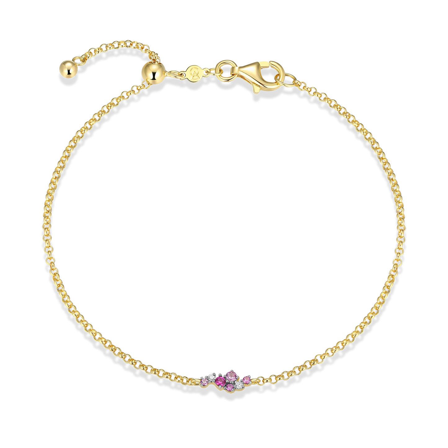 Scattered Ombre Lab-Created Ruby & Diamond Bolo Bracelet in 14K Gold & Rhodium-Plated Sterling Silver | M by Monte Luna
