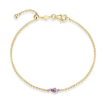 Scattered Ombre Lab-Created Ruby & Diamond Bolo Bracelet in 14K Gold & Rhodium-Plated Sterling Silver | M by Monte Luna