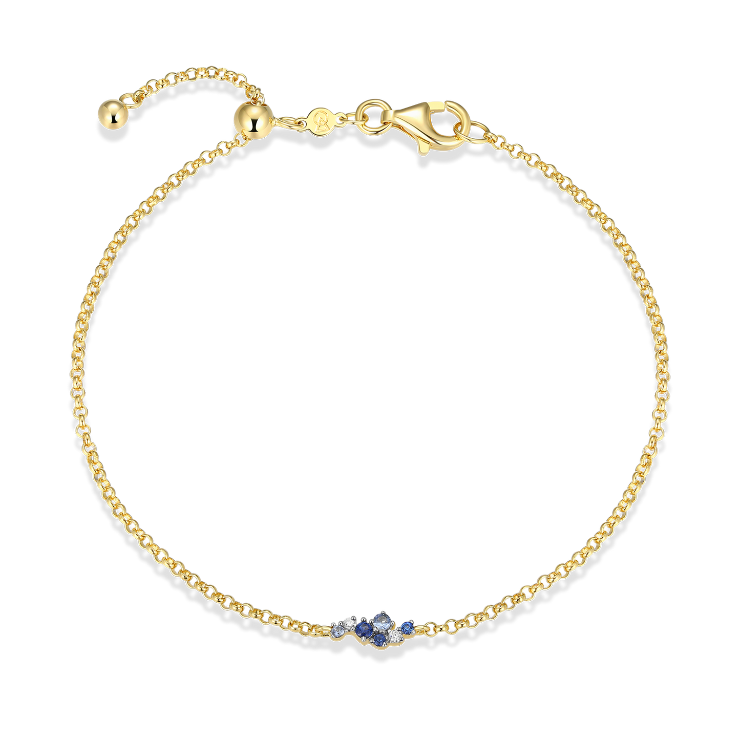 Scattered Ombre Lab-Created Sapphire & Diamond Bolo Bracelet in 14K Gold & Rhodium-Plated Sterling Silver | M by Monte Luna