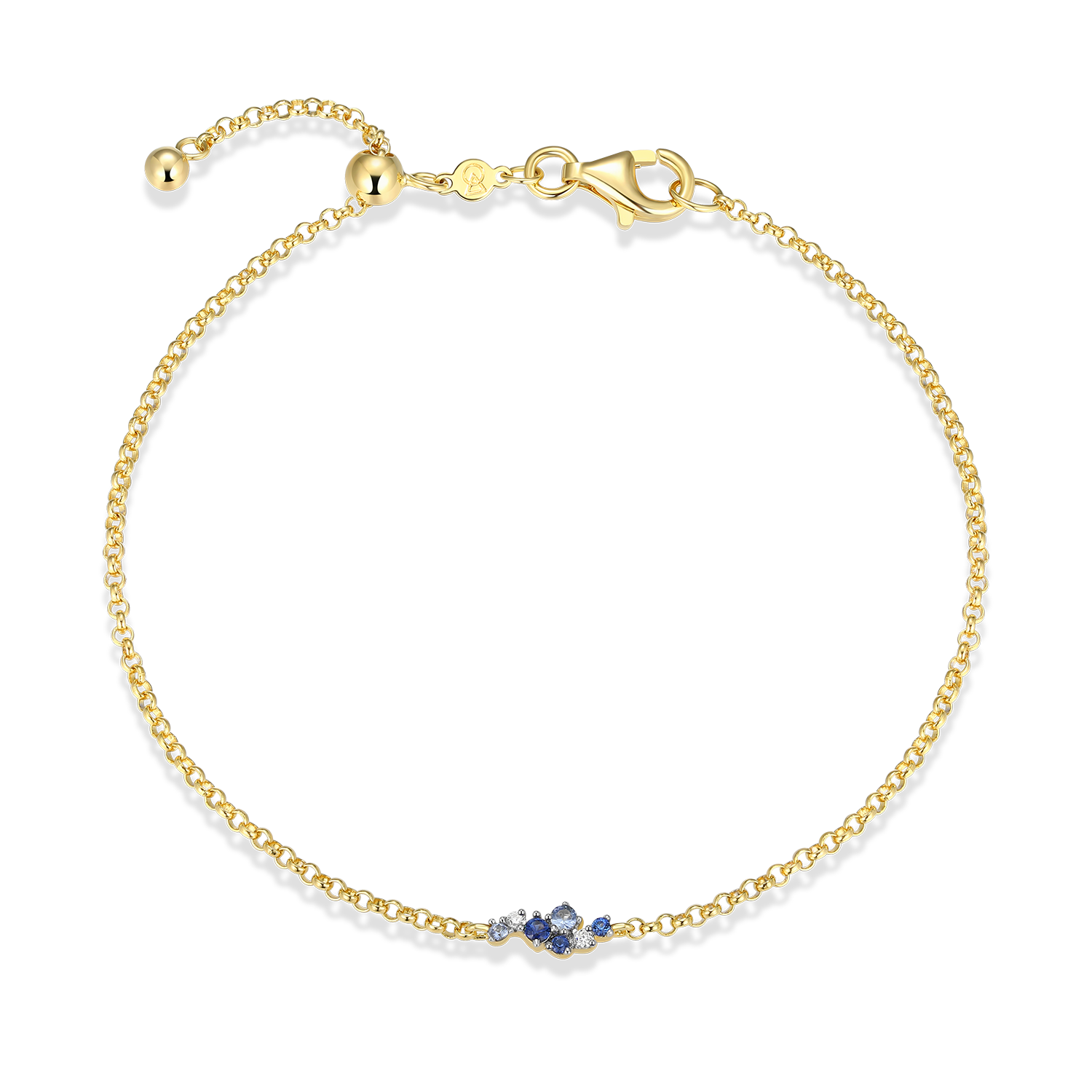 Scattered Ombre Lab-Created Sapphire & Diamond Bolo Bracelet in 14K Gold & Rhodium-Plated Sterling Silver | M by Monte Luna