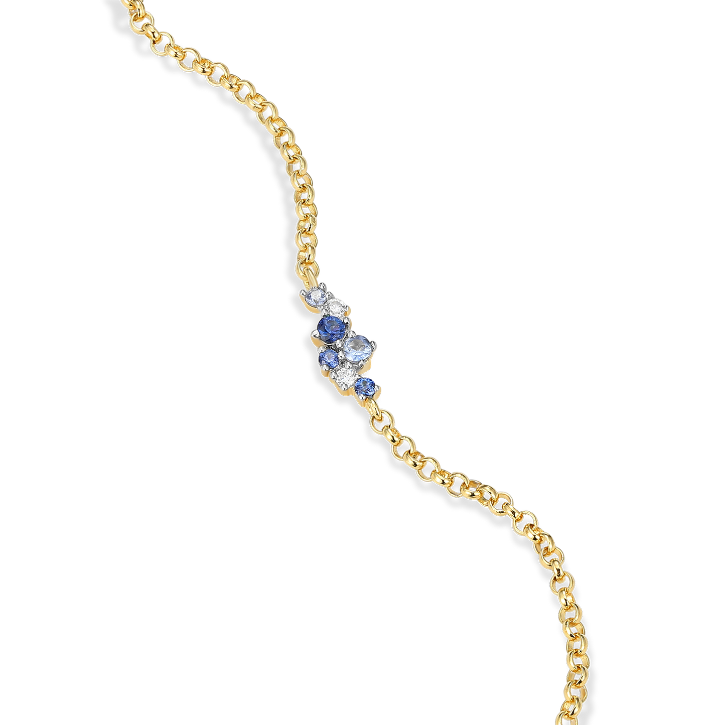 Scattered Ombre Lab-Created Sapphire & Diamond Bolo Bracelet in 14K Gold & Rhodium-Plated Sterling Silver | M by Monte Luna