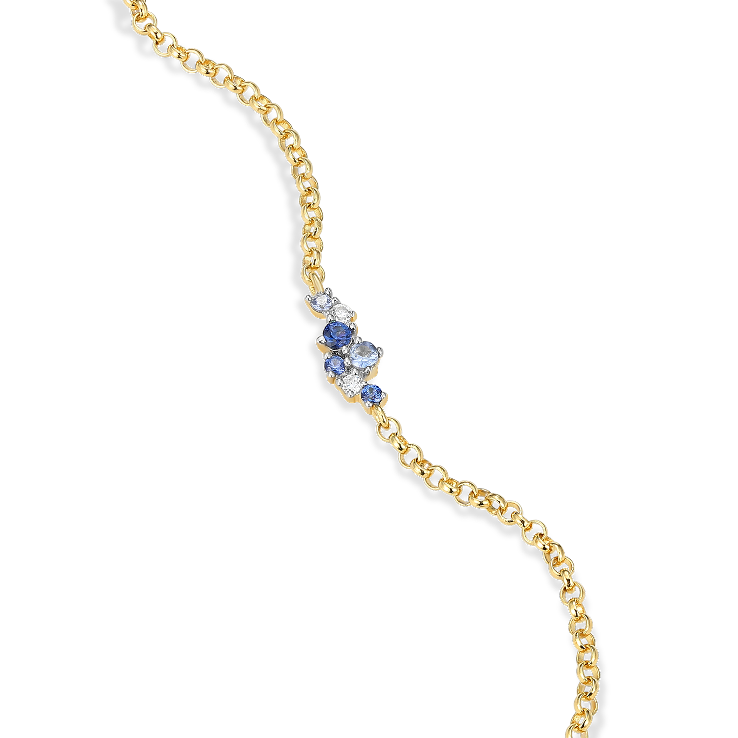 Scattered Ombre Lab-Created Sapphire & Diamond Bolo Bracelet in 14K Gold & Rhodium-Plated Sterling Silver | M by Monte Luna