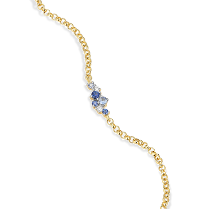 Scattered Ombre Lab-Created Sapphire & Diamond Bolo Bracelet in 14K Gold & Rhodium-Plated Sterling Silver | M by Monte Luna