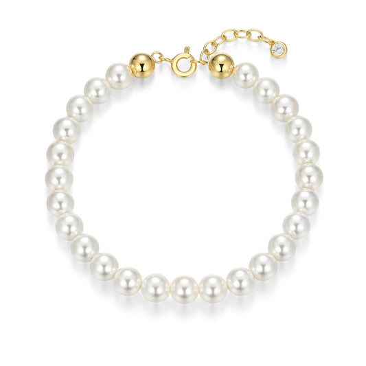 RB0208Y - Shell Pearl Beaded Bracelet | reign