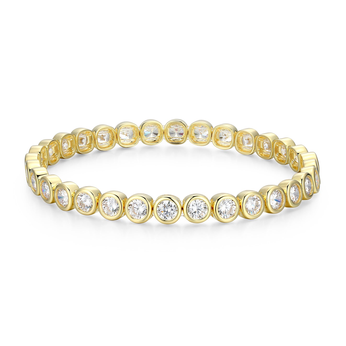 RB0195YS - 6.5 Inch Bezel Set Stretch Bracelet | reign
