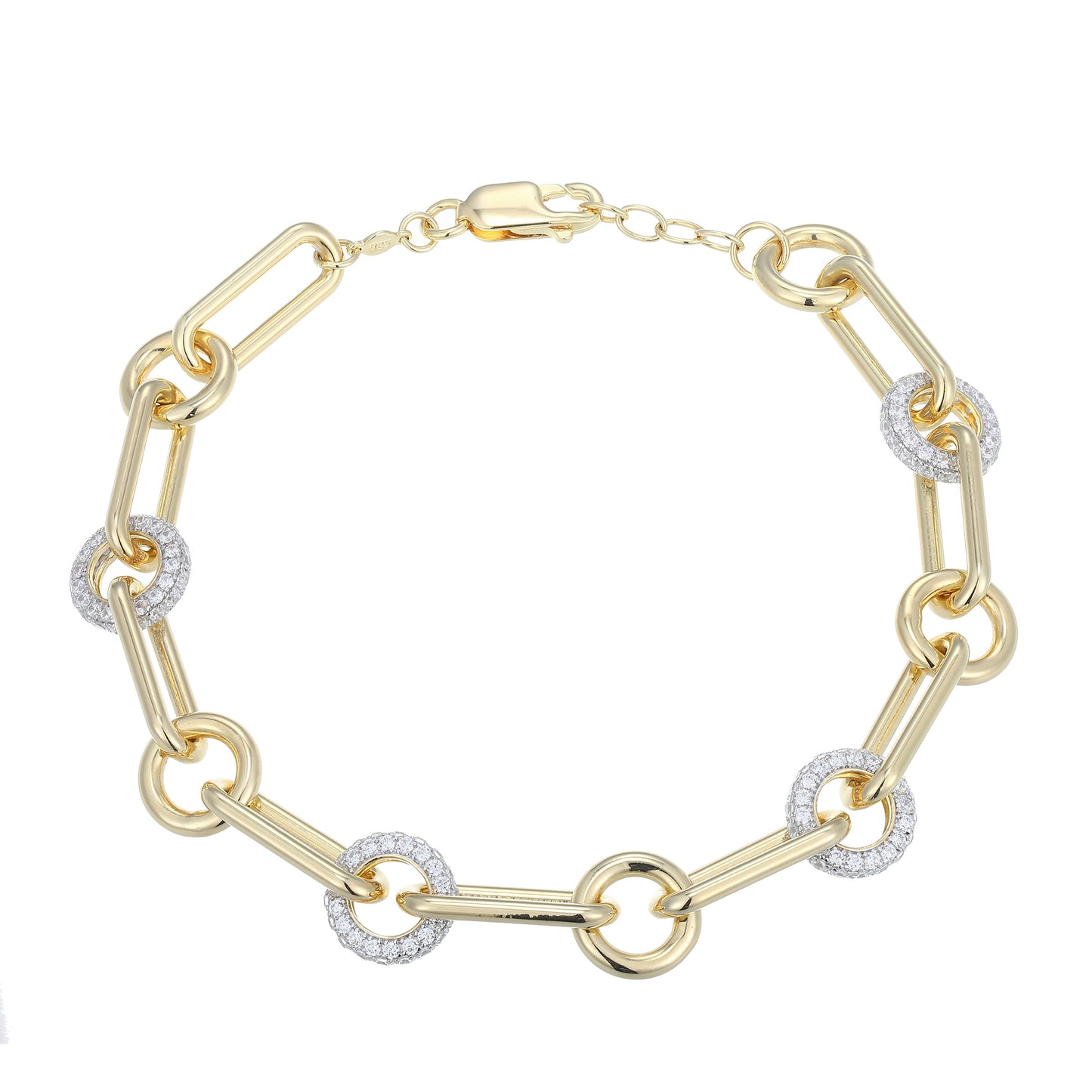 MB0110 - Circlet Paperclip Lab-Created Diamond Bracelet | Monte Luna