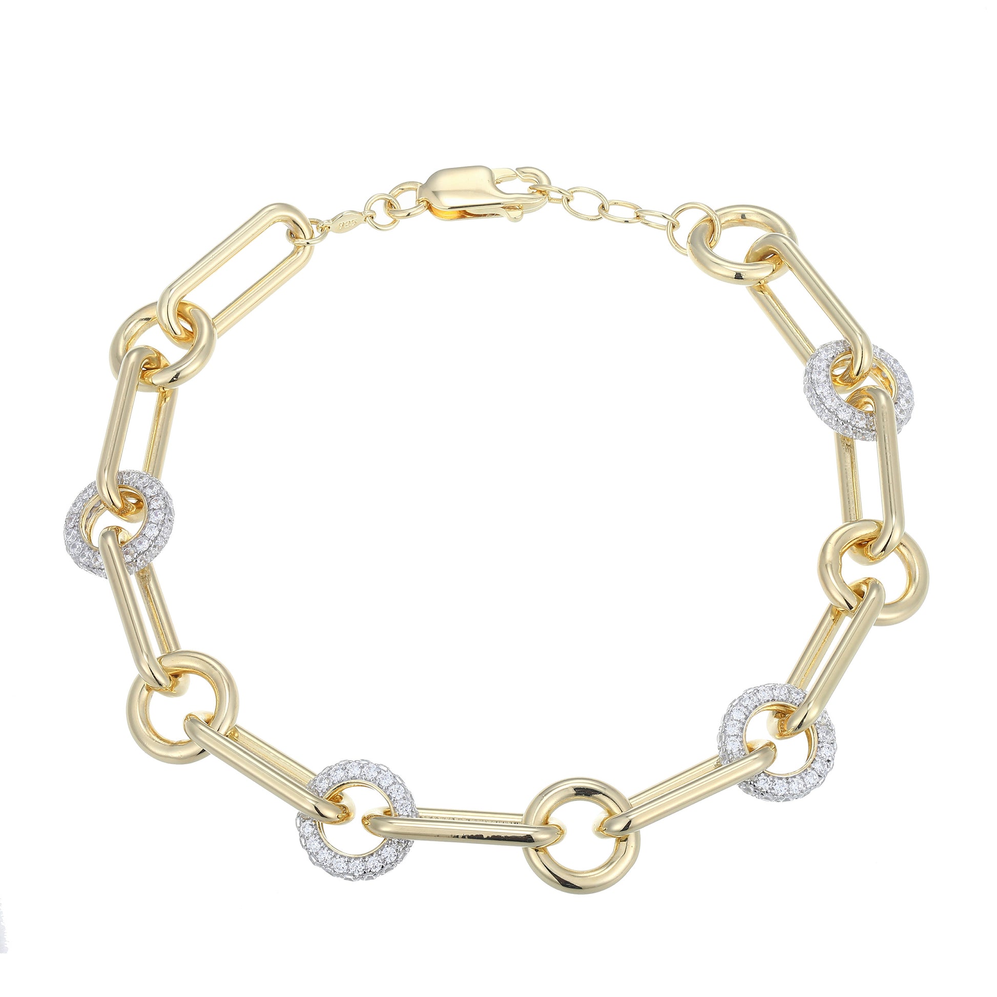 MB0110 - Circlet Paperclip Lab-Created Diamond Bracelet | Monte Luna