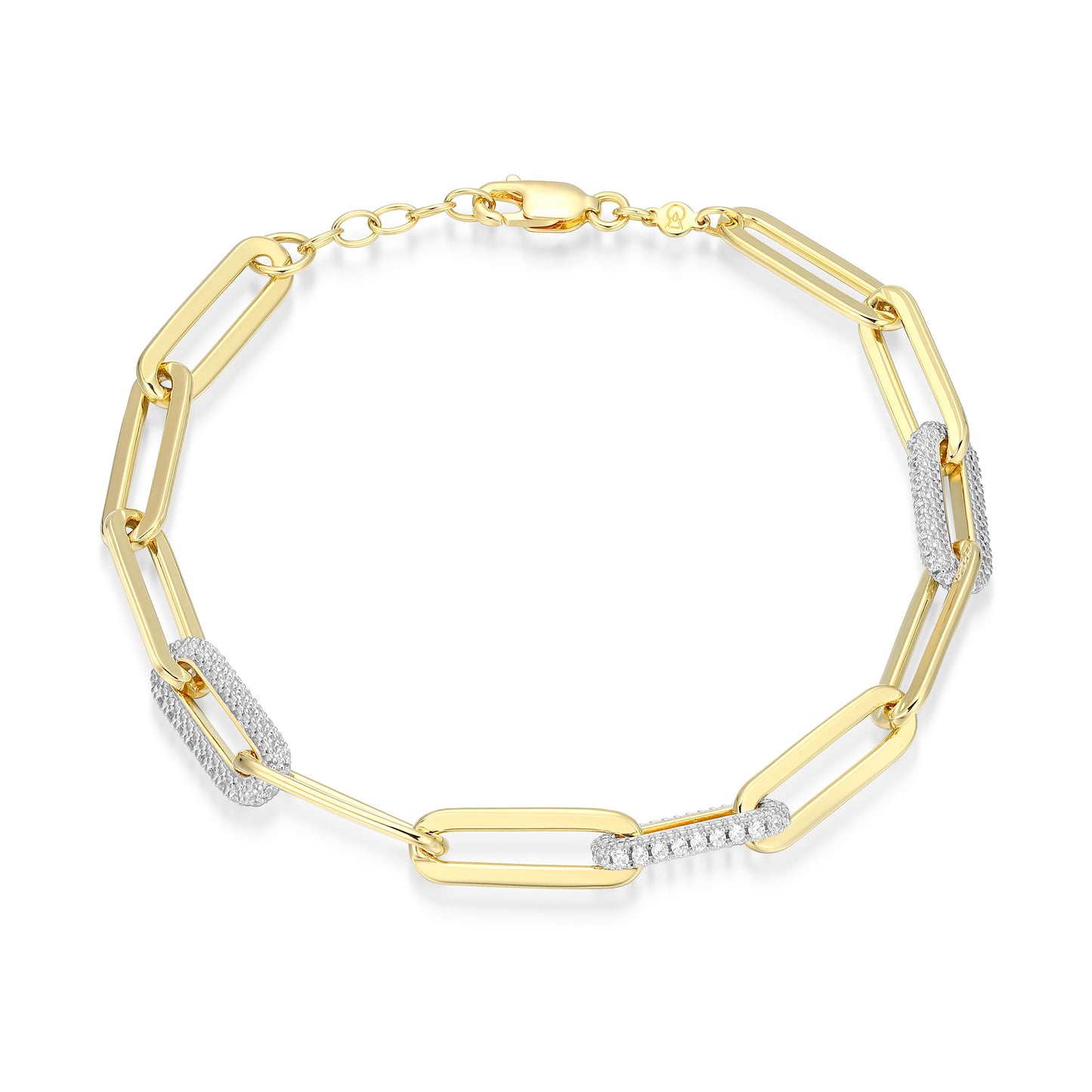 MB0119 - Paperclip Pave Chain Lab-Created Diamond Bracelet | Monte Luna