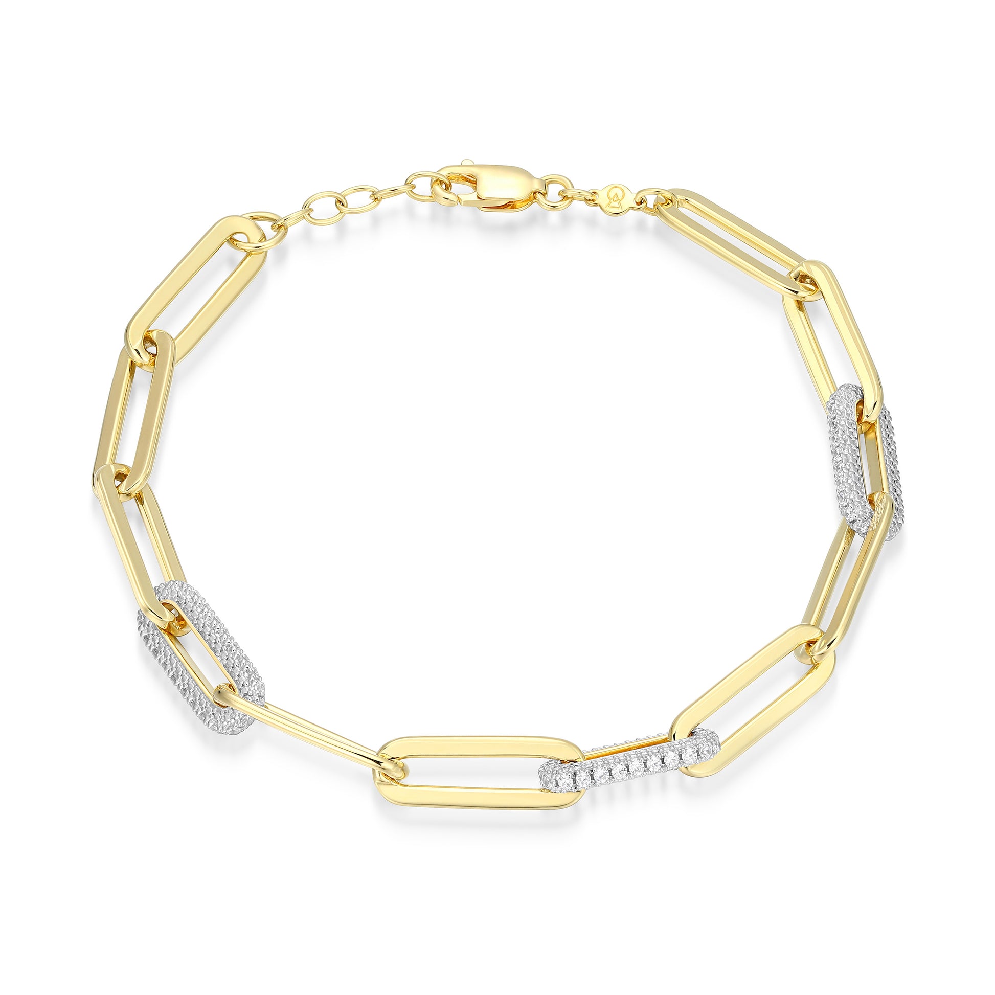 MB0119 - Paperclip Pave Chain Lab-Created Diamond Bracelet | Monte Luna