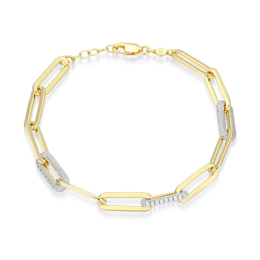 MB0119 - Paperclip Pave Chain Lab-Created Diamond Bracelet | Monte Luna