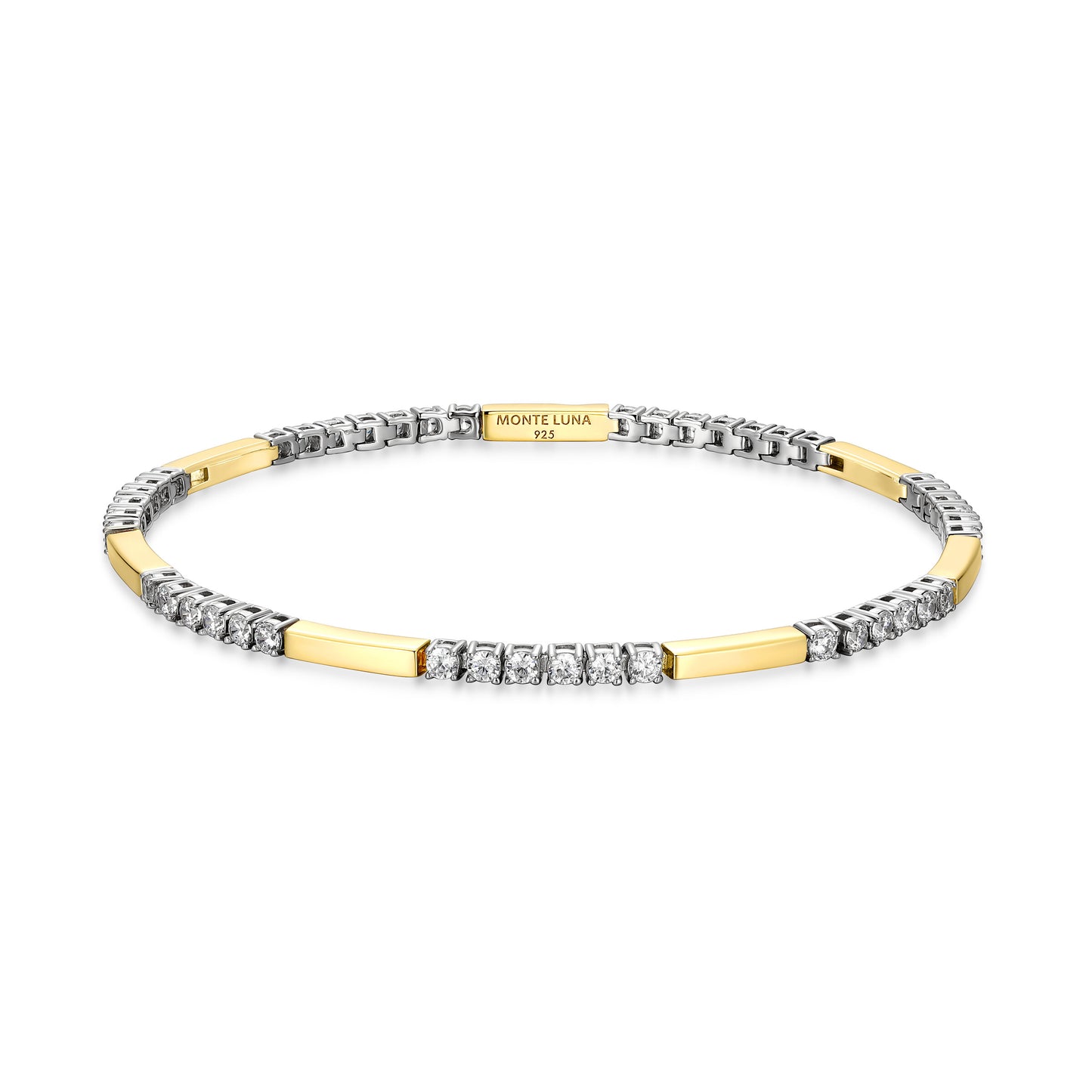 MB0137 - Two-Tone Bar Tennis Bracelet | Monte Luna