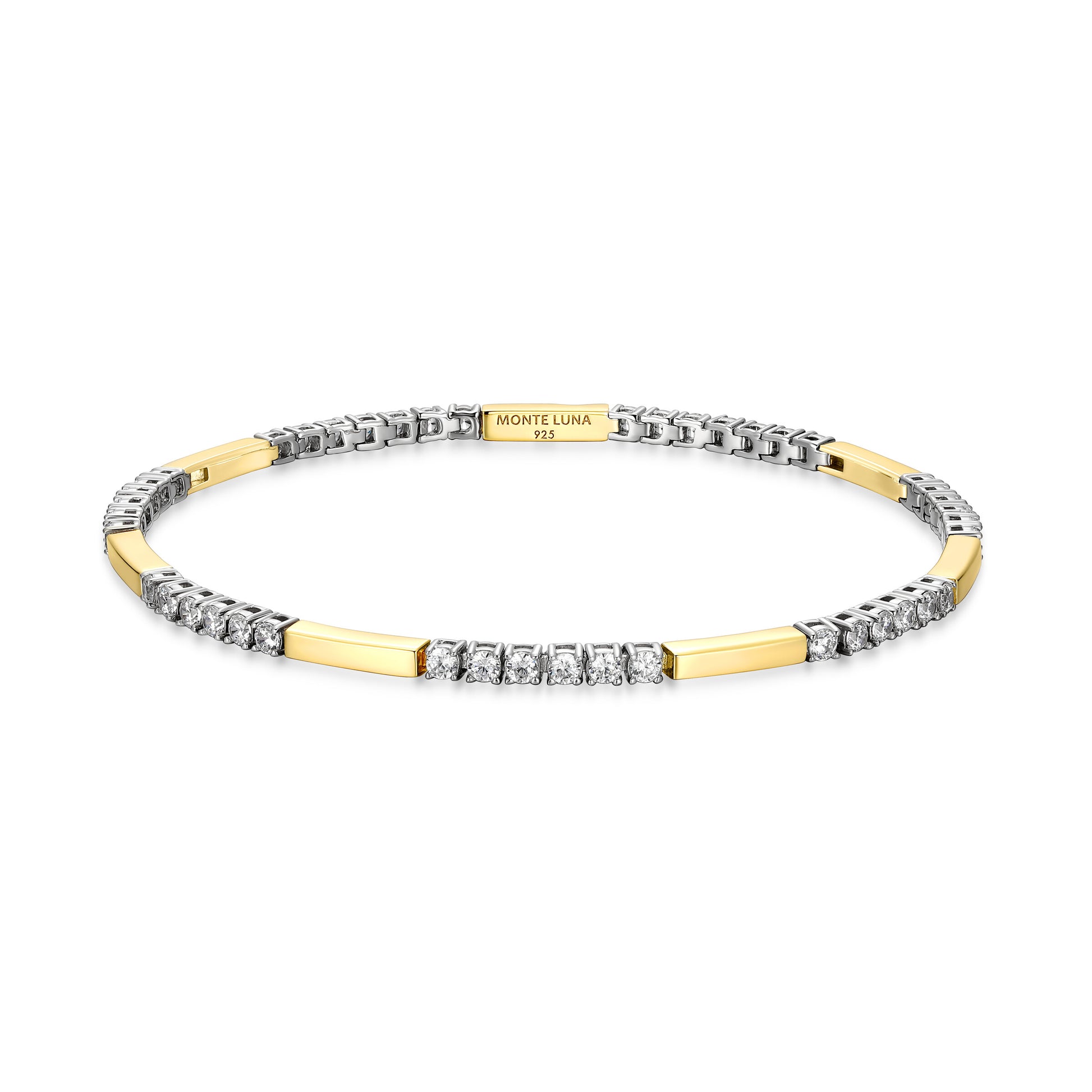 MB0137 - Two-Tone Bar Tennis Bracelet | Monte Luna