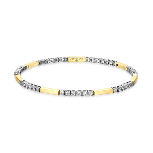 MB0137 - Two-Tone Bar Tennis Bracelet | Monte Luna