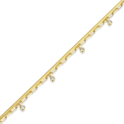 BB0306Y - Dangling Station Double Chain Bracelet | m by monte luna
