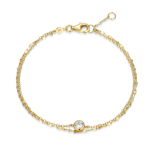 BB0305Y - Lumachina & Forzatina Cable Double Chain Bracelet | m by monte luna