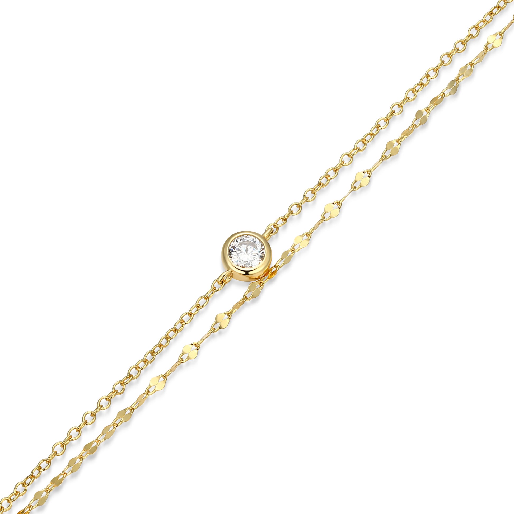 BB0305Y - Lumachina & Forzatina Cable Double Chain Bracelet | m by monte luna