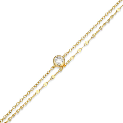 BB0305Y - Lumachina & Forzatina Cable Double Chain Bracelet | m by monte luna
