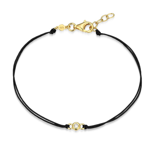 BB0319 - Bezel-Set Double Silk Cord Bracelet | m by monte luna