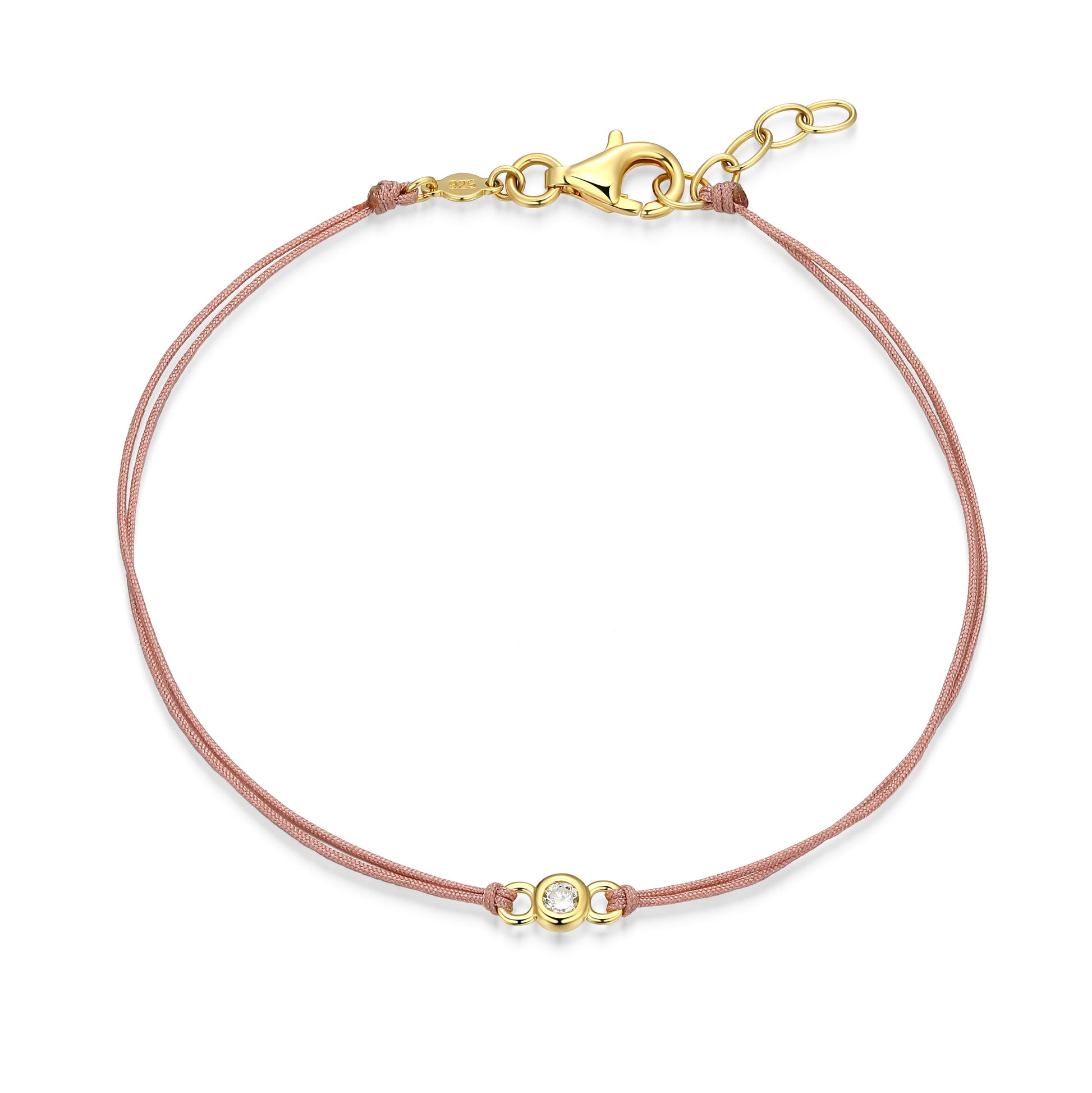 BB0321 - Bezel-Set Double Silk Cord Bracelet | m by monte luna