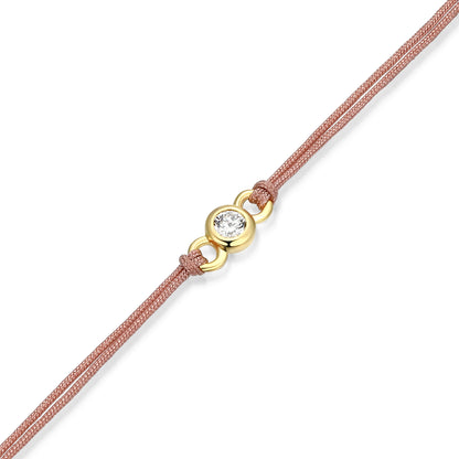 BB0321 - Bezel-Set Double Silk Cord Bracelet | m by monte luna