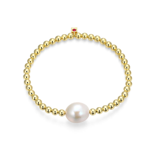 LB0296 - Special Pear Freshwater Pearl Beaded Bracelet | elle
