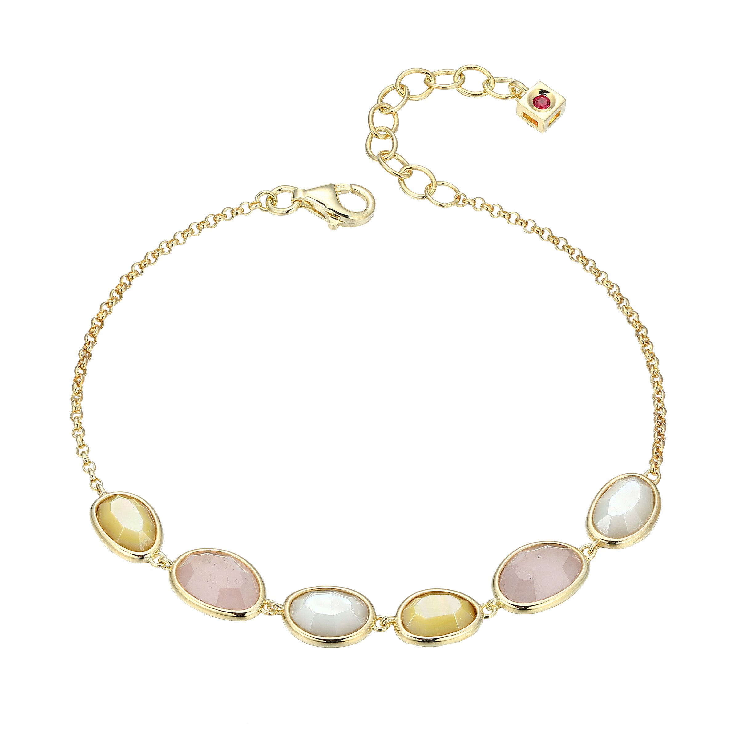 LB0241 - Reviere White and Yellow Mother-of-Pearl & Rose Quartz ...