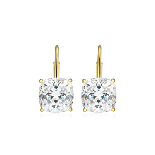 RE0185Y - Cushion-Cut CZ Leverback Earrings | reign