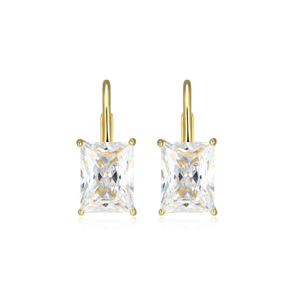 RE0186Y - Straight Baguette-Cut CZ Leverback Earrings | reign