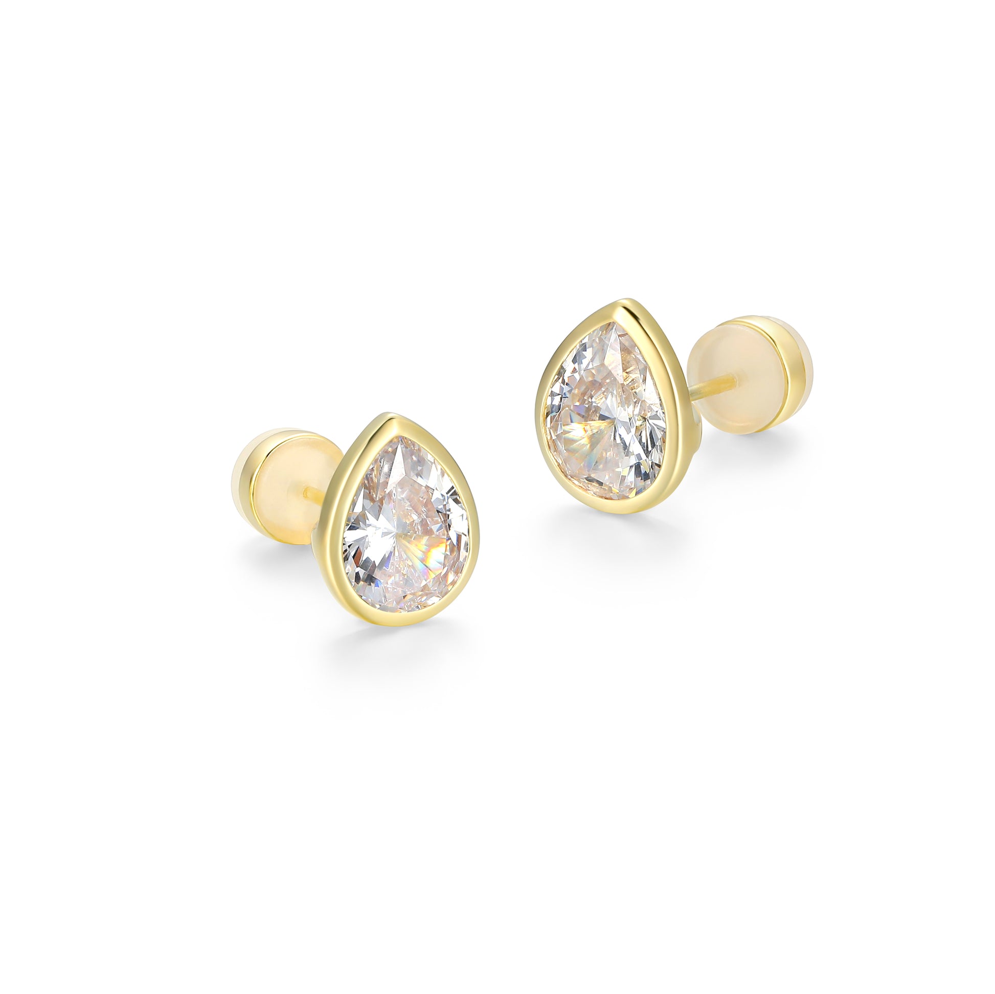 RE0181 - Pear-Cut CZ Stud Earrings | reign