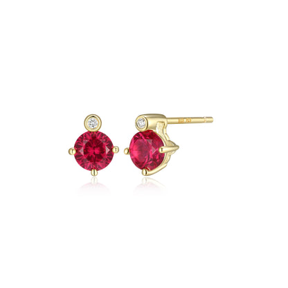E10348JULY - Birthstone with Lab-Grown Diamond Accent Stud Earrings | elle