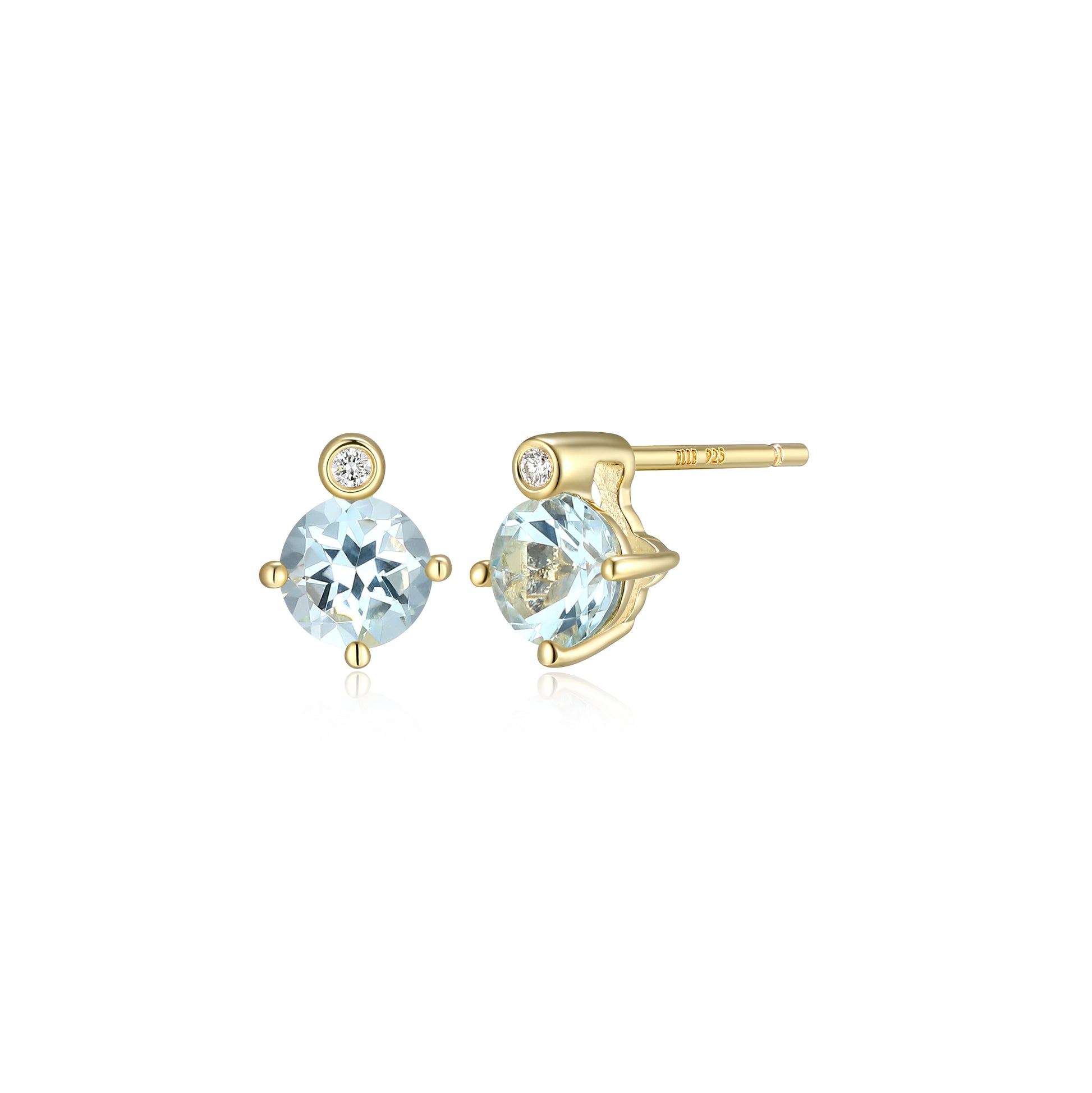 E10348MARY - Birthstone with Lab-Grown Diamond Accent Stud Earrings | elle