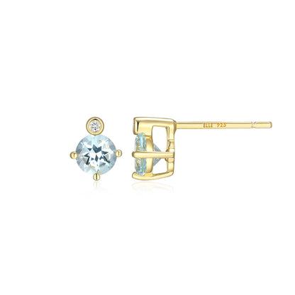 E10348MARY - Birthstone with Lab-Grown Diamond Accent Stud Earrings | elle