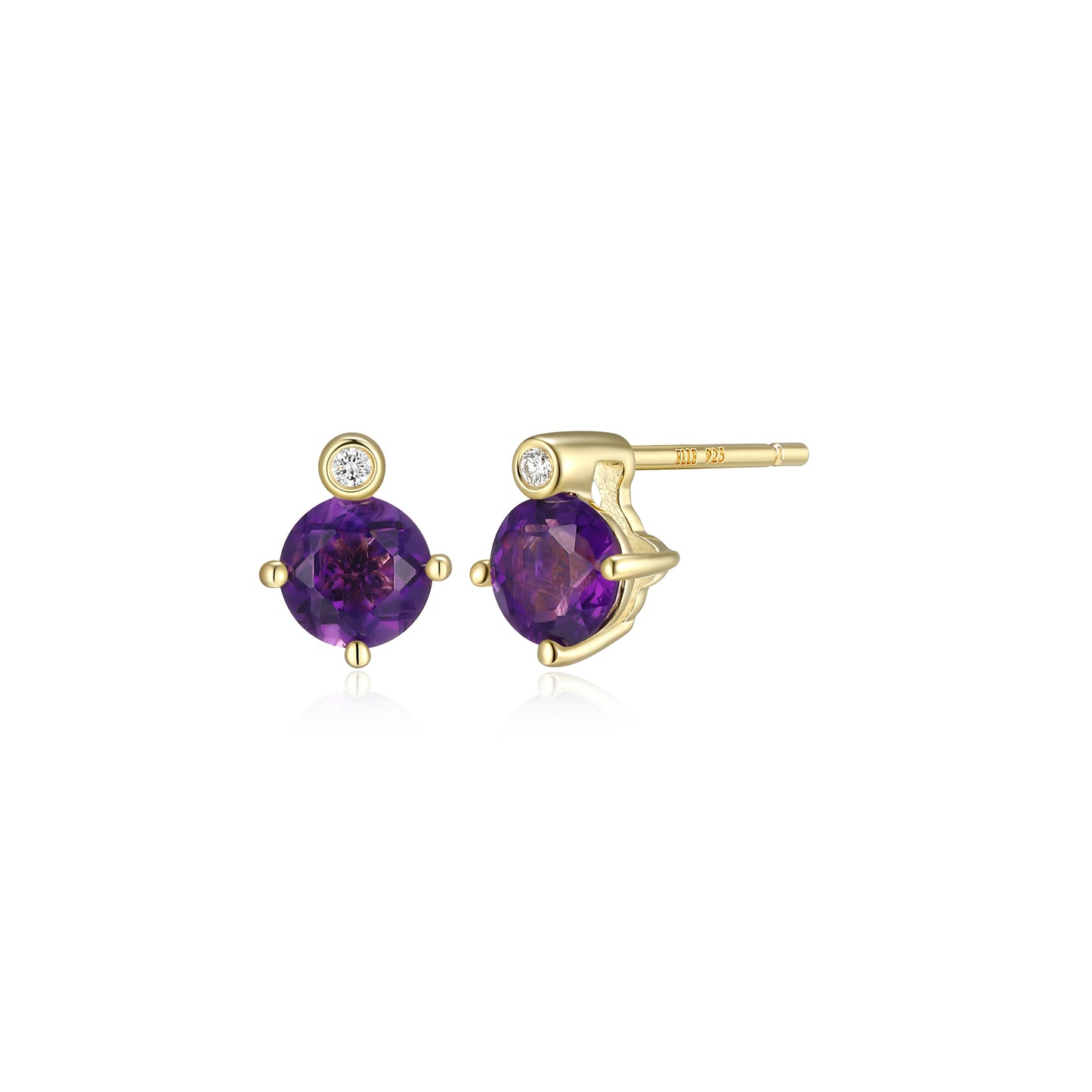 E10348FEBY - Birthstone with Lab-Grown Diamond Accent Stud Earrings | elle