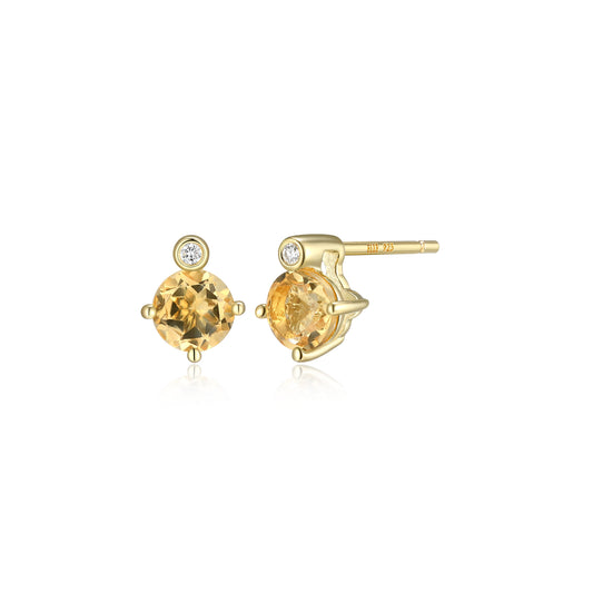 E10348NOVY - Birthstone with Lab-Grown Diamond Accent Stud Earrings | elle