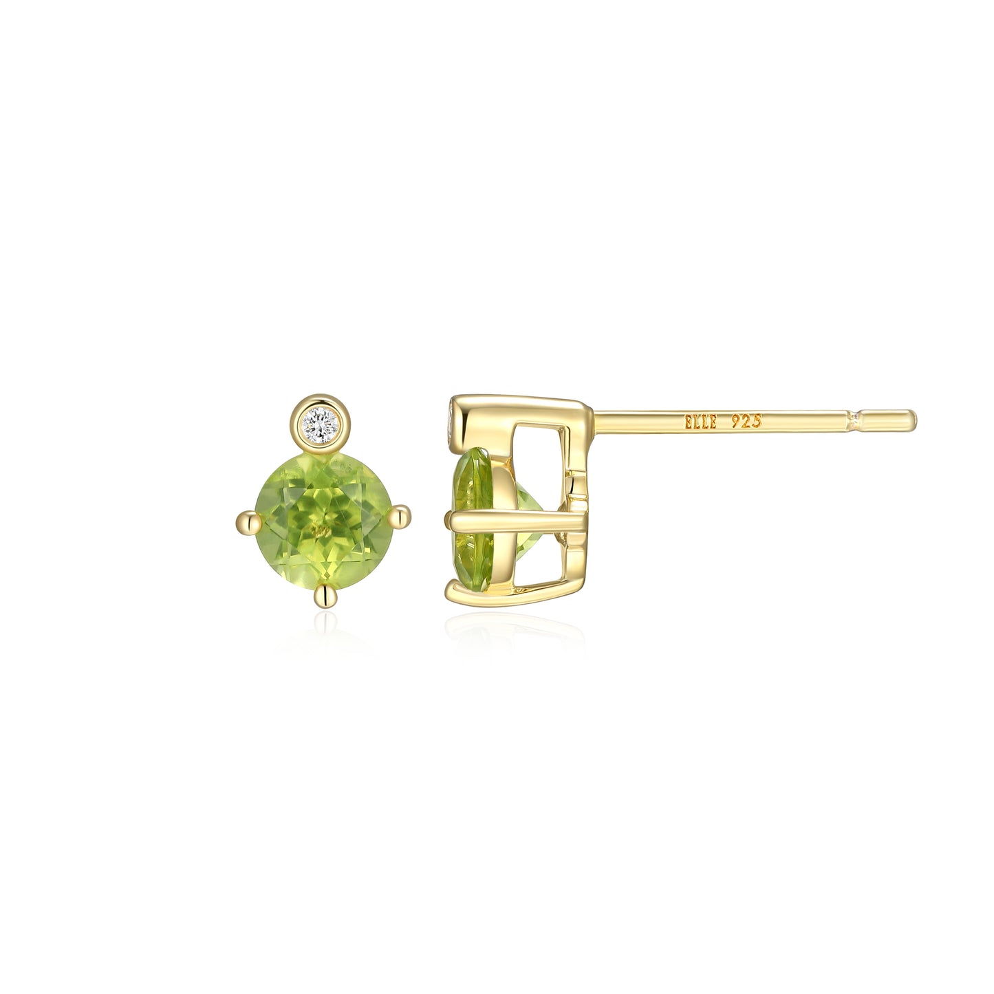E10348AUGY - Birthstone with Lab-Grown Diamond Accent Stud Earrings | elle