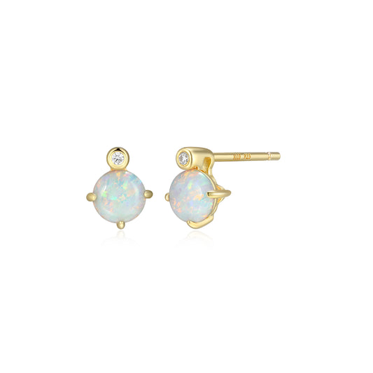 E10348OCTY - Birthstone with Lab-Grown Diamond Accent Stud Earrings | elle