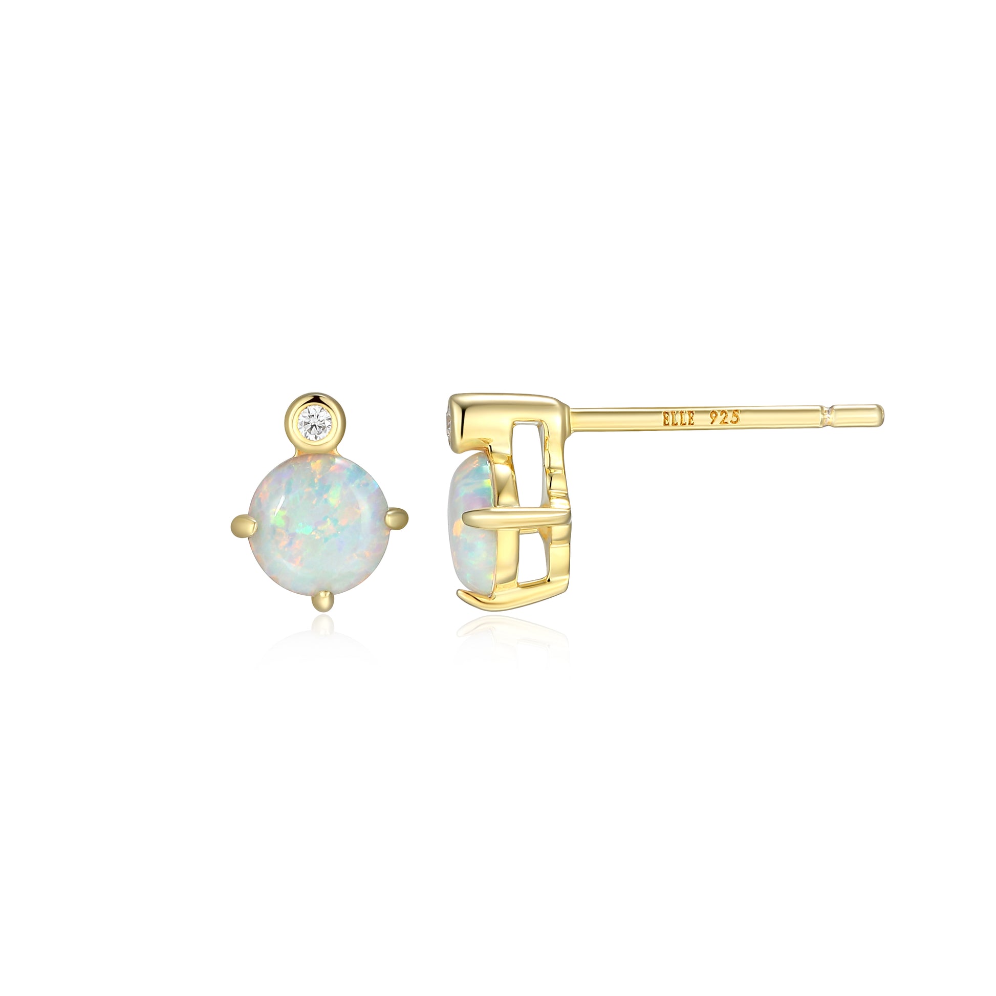 E10348OCTY - Birthstone with Lab-Grown Diamond Accent Stud Earrings | elle