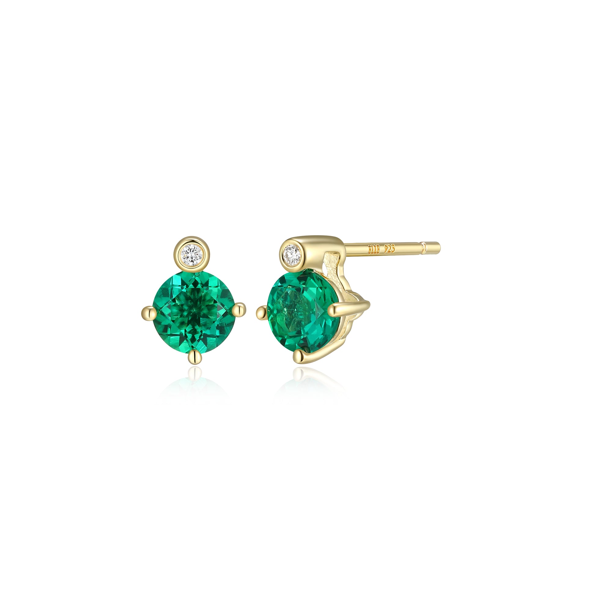 E10348MAYY - Birthstone with Lab-Grown Diamond Accent Stud Earrings | elle
