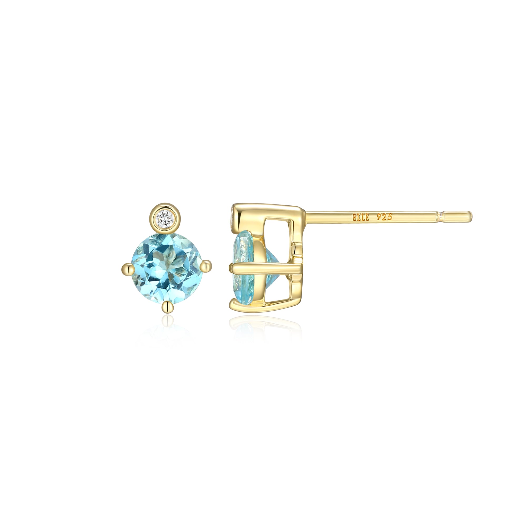 E10348DECY - Birthstone with Lab-Grown Diamond Accent Stud Earrings | elle