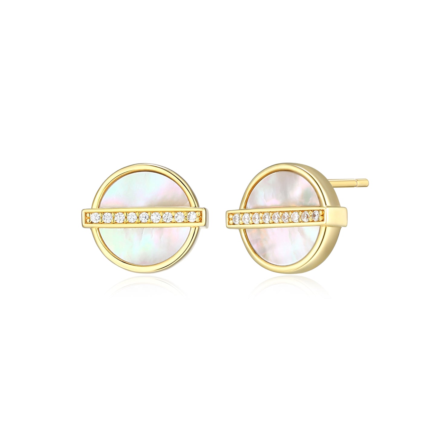 LE0300 - Lucency Mother of Pearl Stud Earrings | elle
