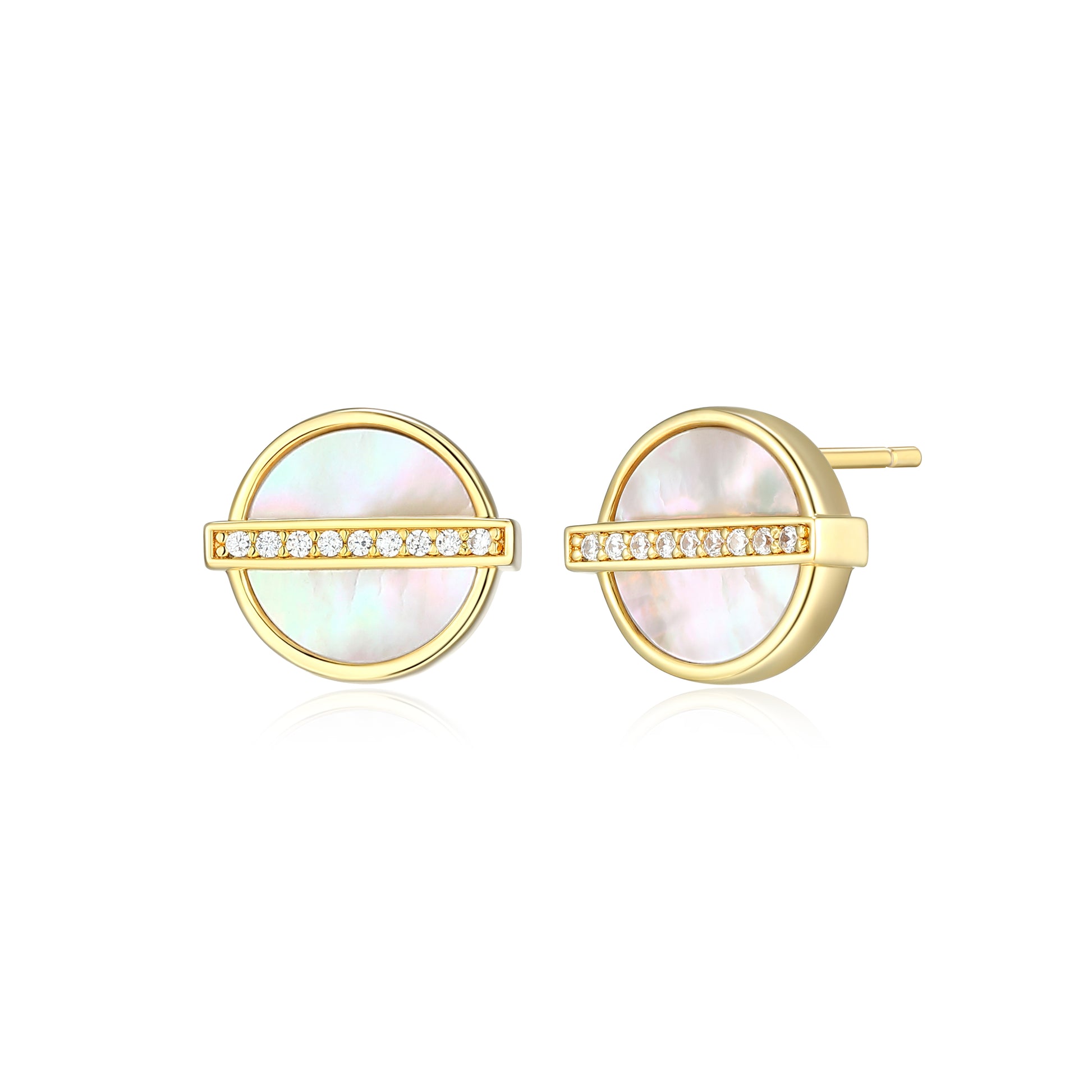 LE0300 - Lucency Mother of Pearl Stud Earrings | elle