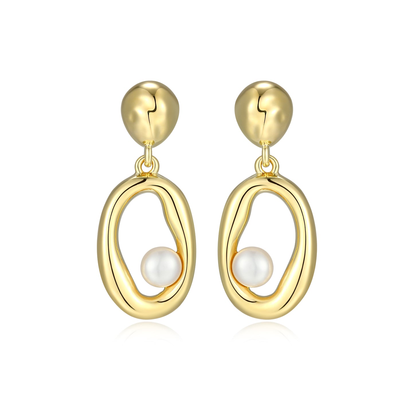 LE0275 - Aurelia Freshwater Pearl Stud Drop Earrings | elle