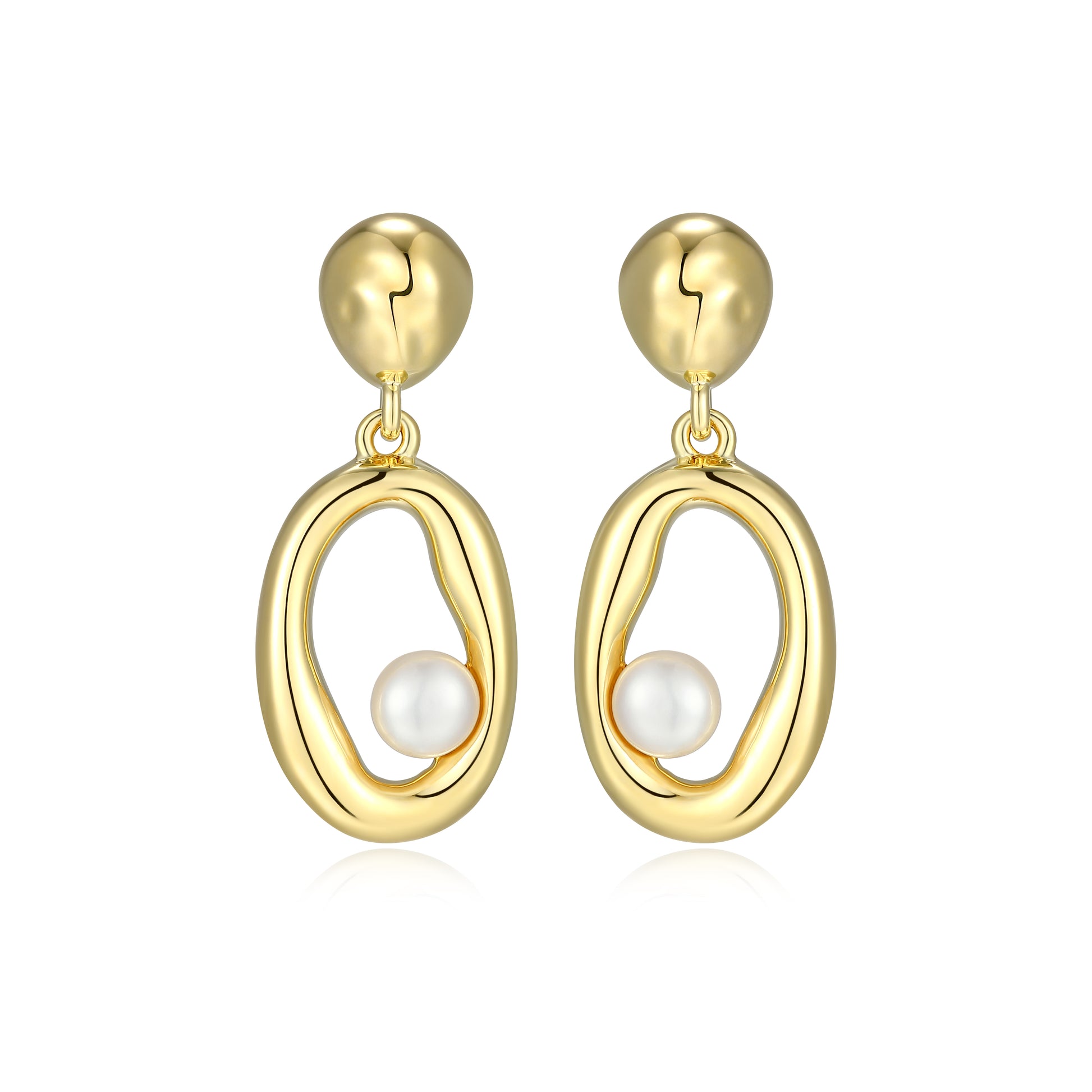 LE0275 - Aurelia Freshwater Pearl Stud Drop Earrings | elle