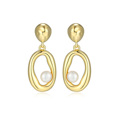 LE0275 - Aurelia Freshwater Pearl Stud Drop Earrings | elle
