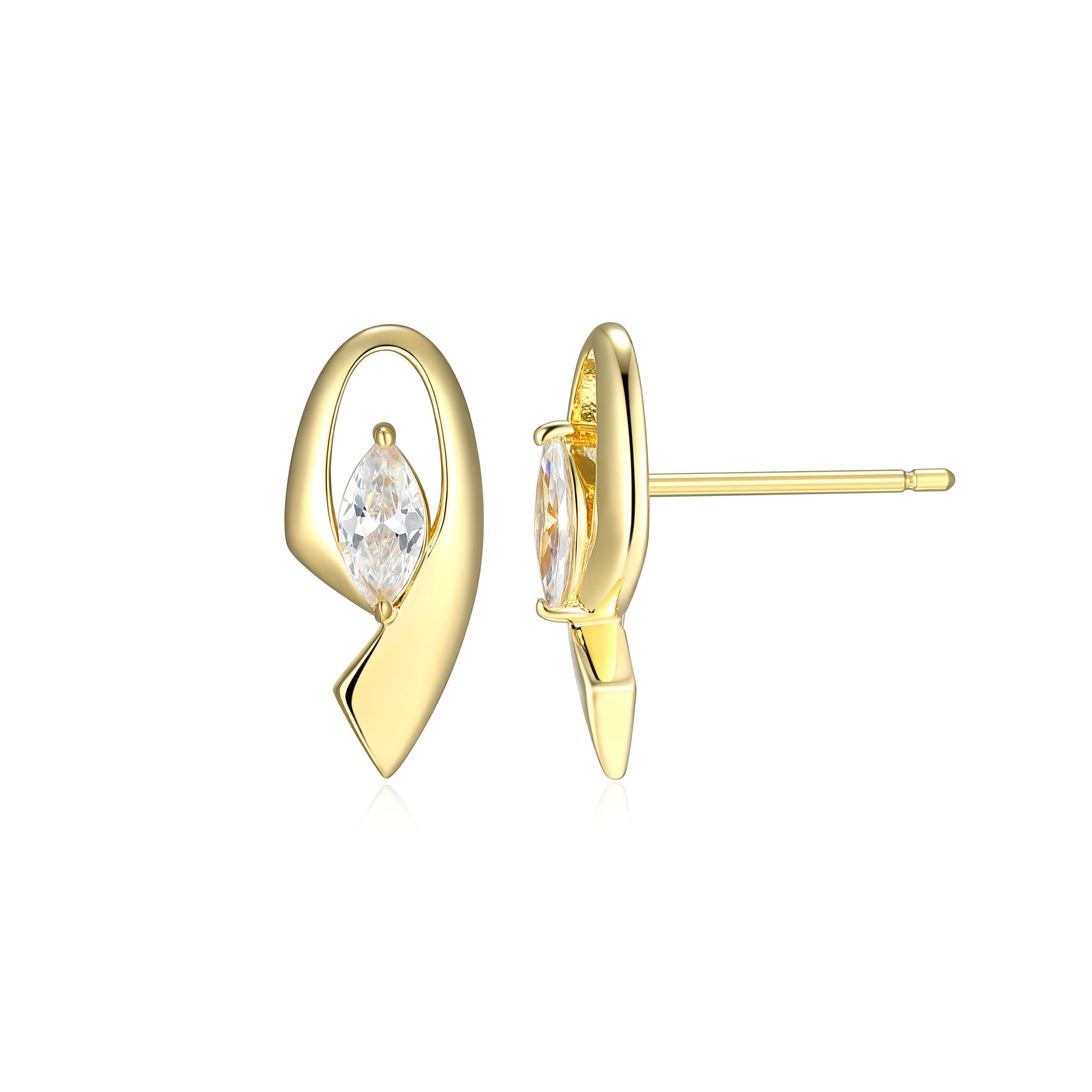 LE0277 - Marquise Ribbon Stud Earrings | Paris 1901