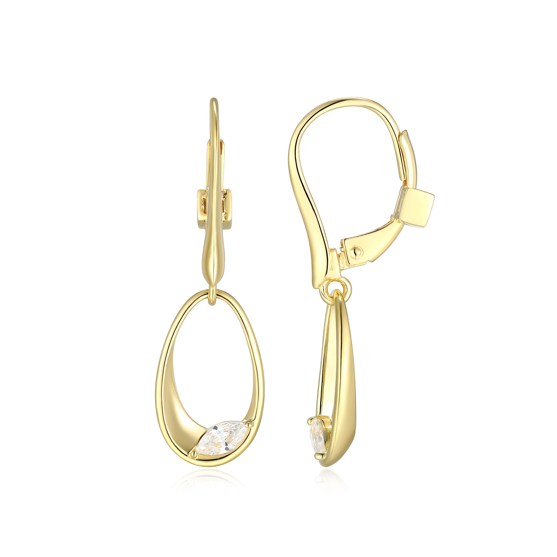LE0279 - Sculpted Oval Leverback Earrings | elle