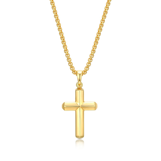 Basic Yellow Gold-Plated Sterling Silver Cross Pendant Necklace | ethos