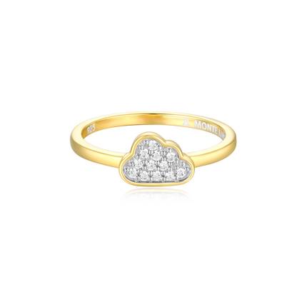 Silver Lining Cloud Ring in 14K Yellow Gold-Plated Sterling Silver | M by Monte Luna