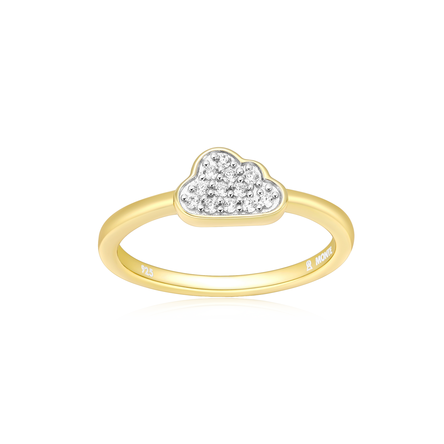 Silver Lining Cloud Ring in 14K Yellow Gold-Plated Sterling Silver | M by Monte Luna